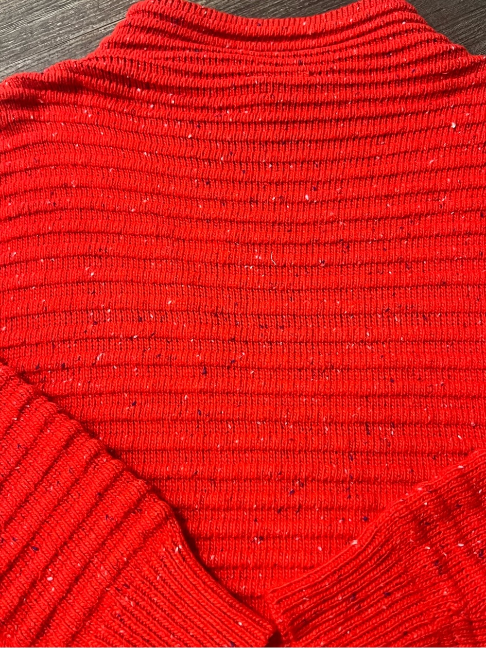 COURT & ROWE Red Ribbed Mock Neck Sweater Medium Ribbed Cozy Knit - Picture 5 of 8